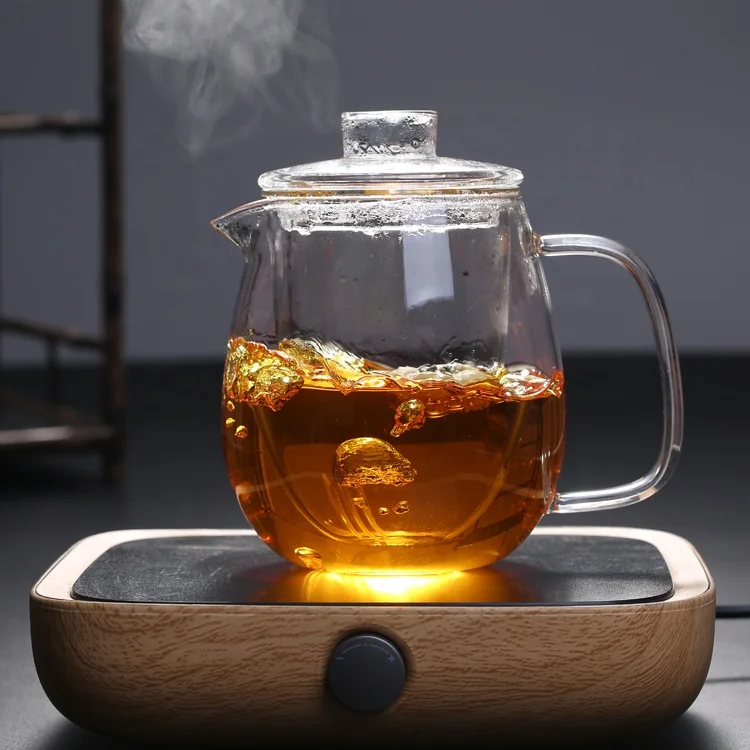 japanese borosilicate direct file heat resistant blooming tea glass teapot with infuser