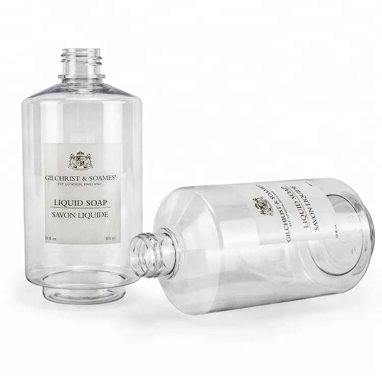High Quality Elegant Empty Transparent pet Liquid Soap Bottle