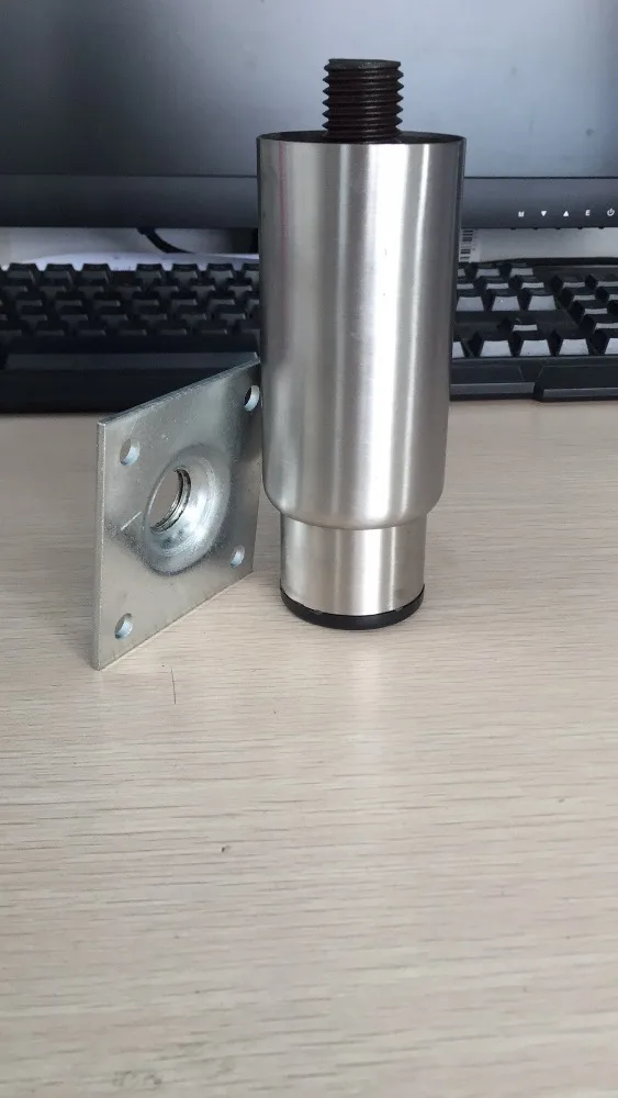 50.8mm O.D. Adjustable Stainless Steel Support Leg with Mounting Plate