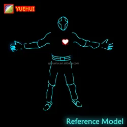 Карнавальный костюм, танцевальные костюмы со светодиодной подсветкой, робот со светодиодной подсветкой, костюмы EL Wire, праздничные неоновые костюмы Rave, товары для вечеринок