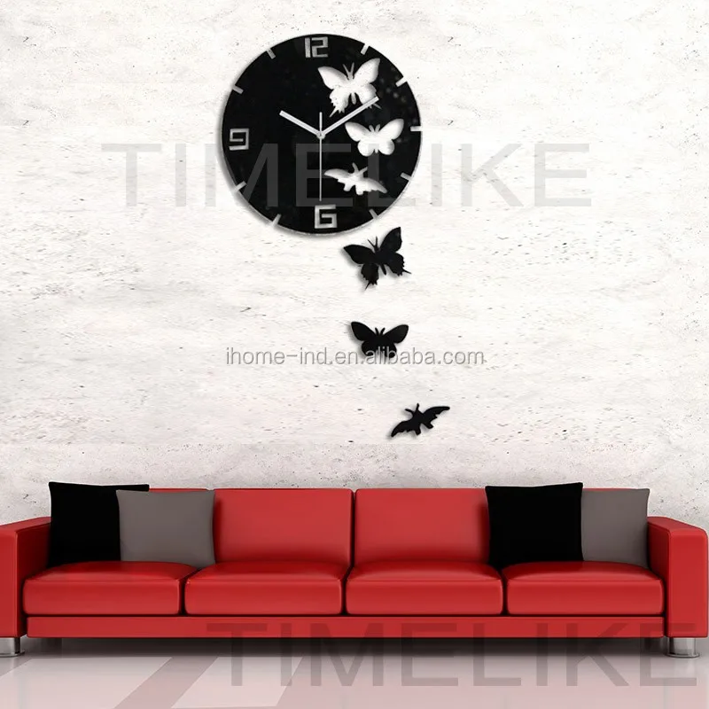 Butterfly Wall Clock Home Decoration DIY Acrylic Stickers Art Watch