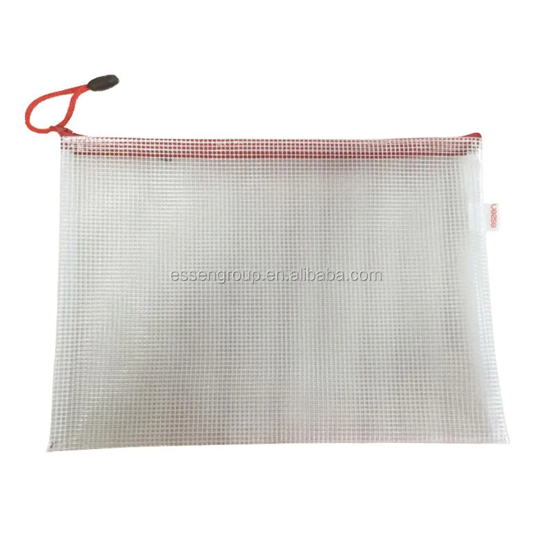 transparent PVC fireproof document storage bag with zipper