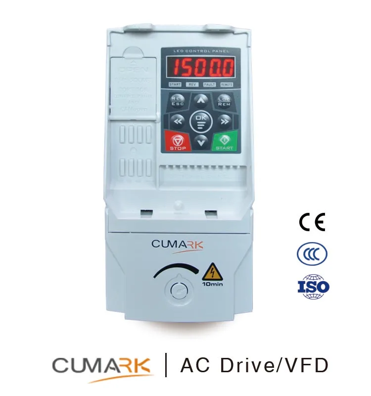 CUMARK ES350 compact SVC open loop heavy duty single phases 220 V frequency converter with optional LCD removable keypad