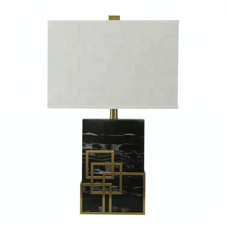 Элегантная прикроватная настольная лампа для украшения тканевой лампы и Мраморный держатель