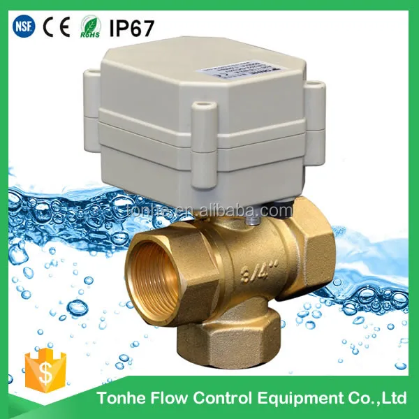 3 way motorized ball valve 12v 24v mini auto water shut off electric valve