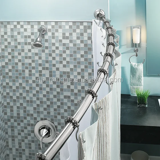 telescopic curved shower curtain rod