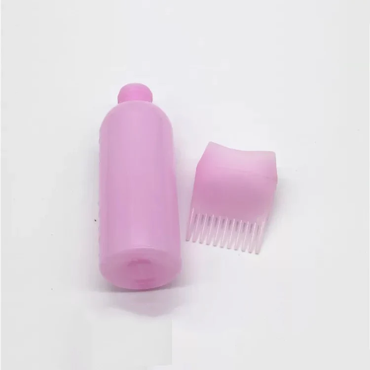 Beauty Salon Hair Coloring Dye Dispensing Oil Applicator Bottle Hair Dye Oil Applicator Bottle With Comb Brush