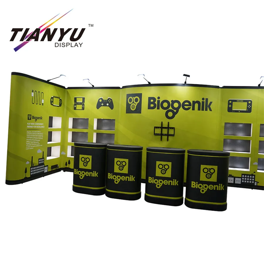 6x3m Trade show booth pop up stand custom pop up stand with showcases