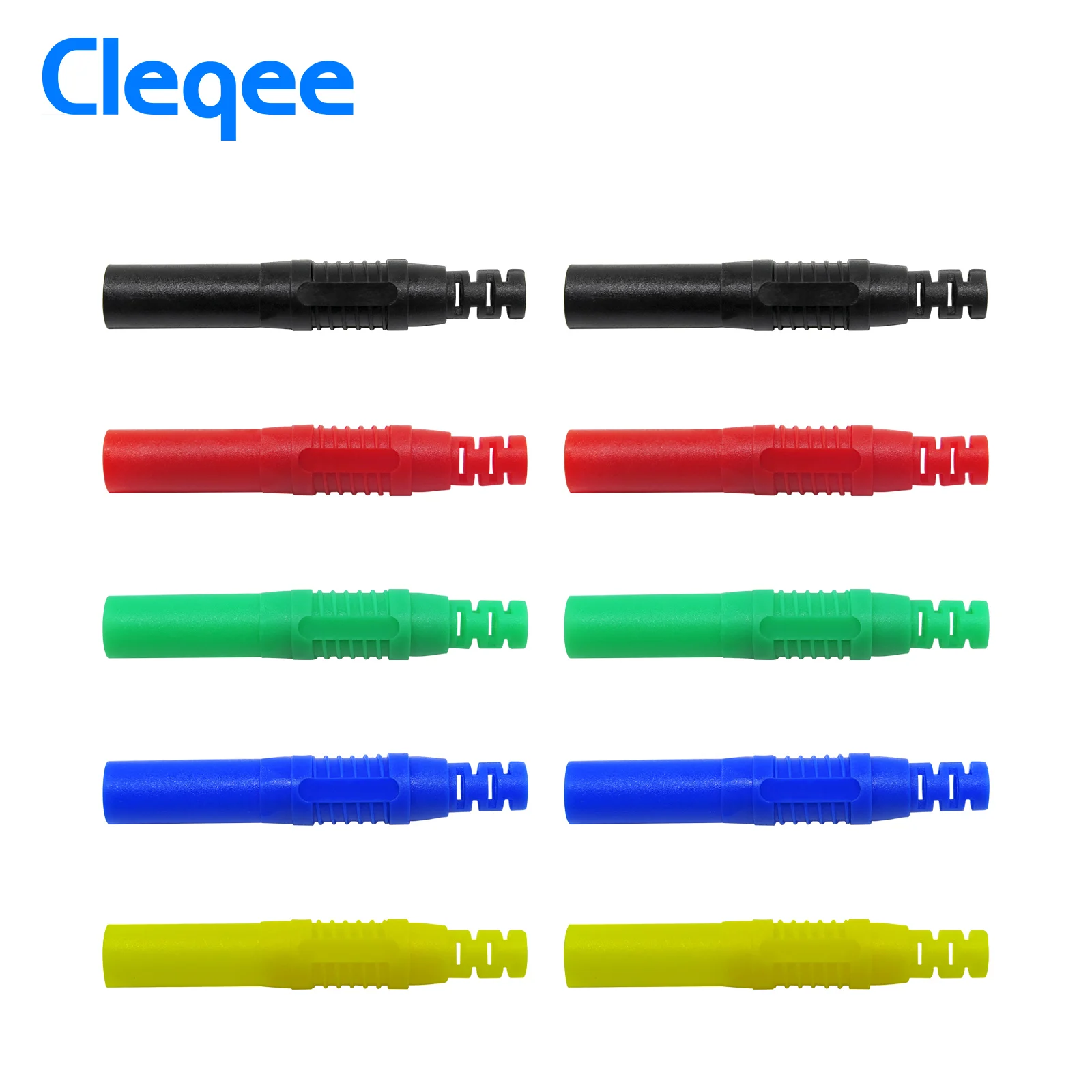 Cleqee P3013 High Quality safety 4mm Shrouded Banana Plug Solder In line DIY assembly test leads connectors