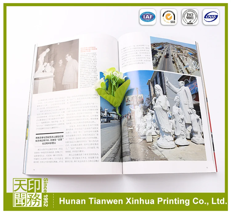 Section Sewn Catalogue Magazine offset printing pvc plastic sheet