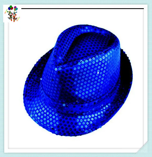 Cheap Burlesque Party Fancy Dress Costume Led Flashing Lightup Sequin Hats HPC-3309