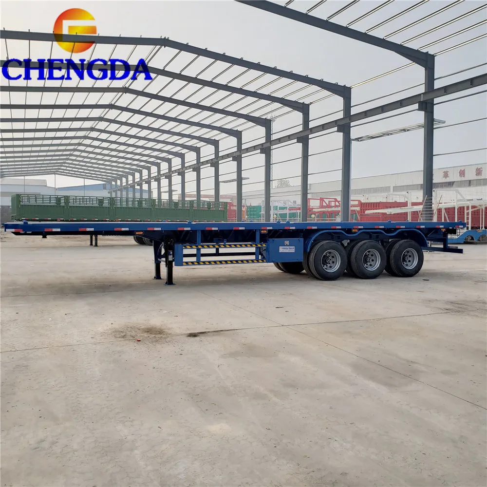 3 Axle 40ft Container chassis flatbed trucks trailer with twist lock