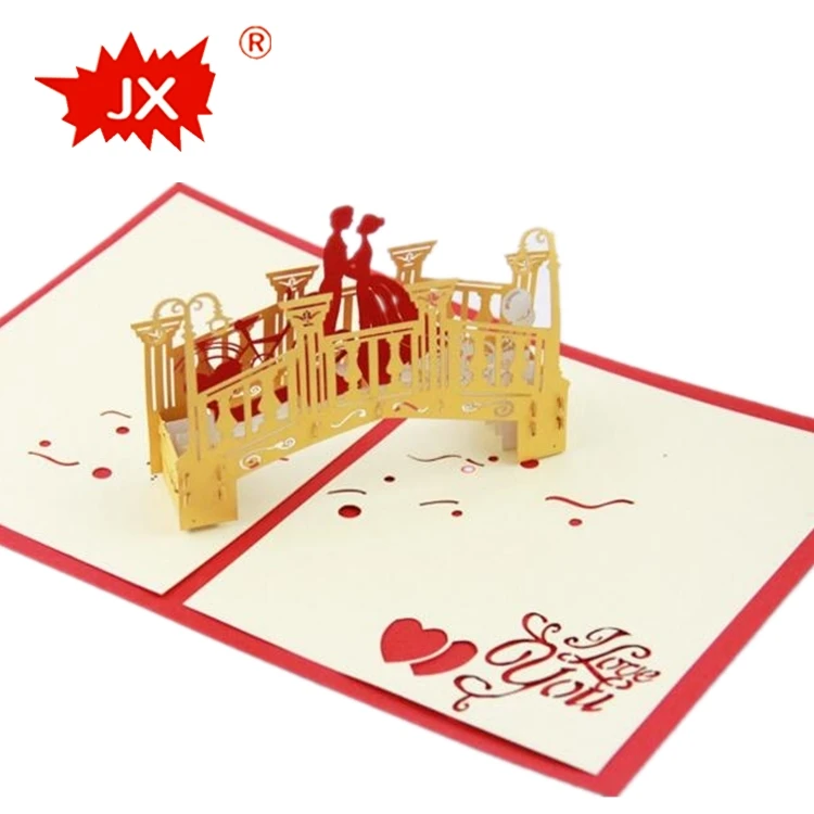 3D musical wedding card with best wishes and full love