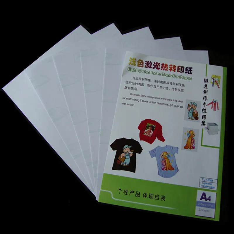 Wholesale Self Weeding Paper With Laser Printers Heat Transfer Printing Paper For Textil Light Color (8.3*11.7 inch) TL-150M