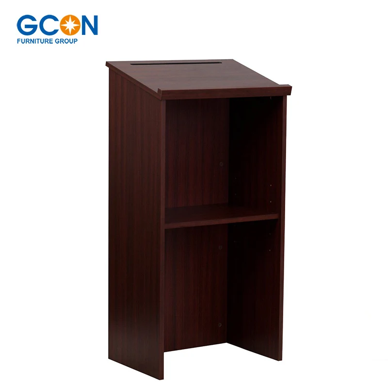 Mahogany cheap price wooden pulpit lectern stand for church
