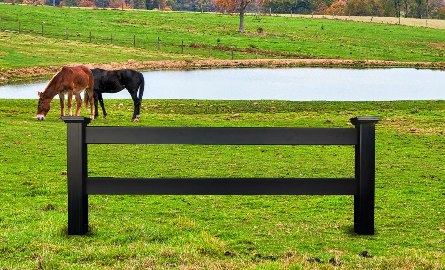 Easily Assembled Pvc Horse Fence Panels,2 Rail Ranch Vinyl Fence