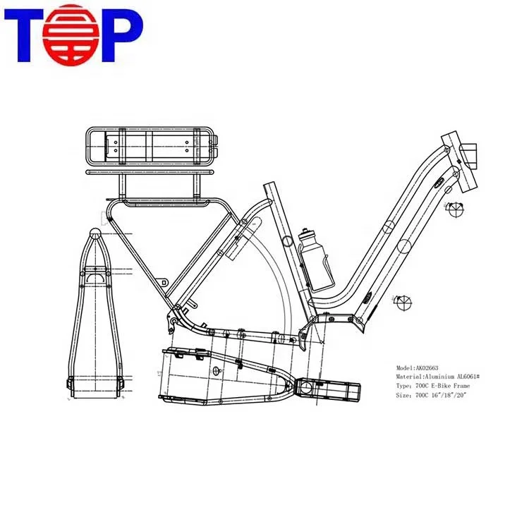 Aluminium 700C Alloy electric bicycle Accessory 6061 custom bicycle Frame