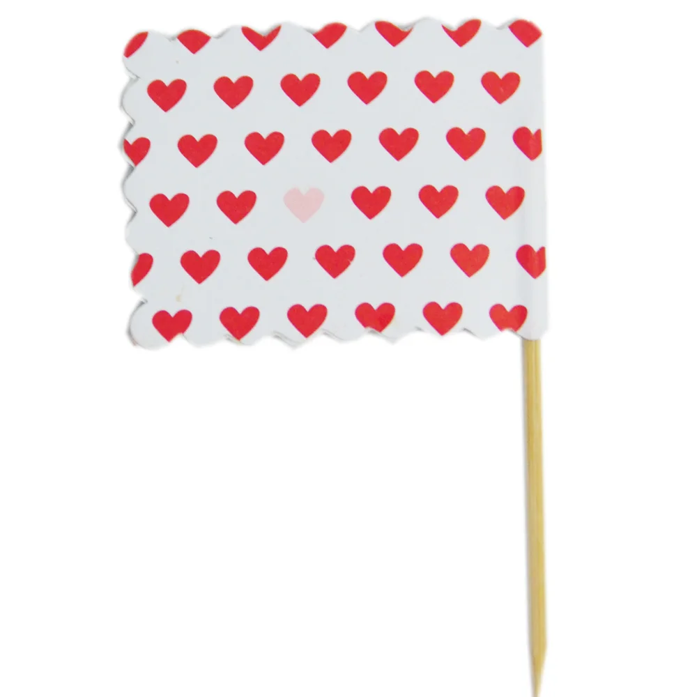Party Supplier Factory Direct custom Cake Flags, Flag Birch Wood Toothpick