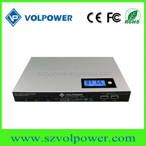 2016 новый продукт Super power P180 выход 12 В 24 В Портативное зарядное устройство блок питания для ноутбука банк 50000 мАч