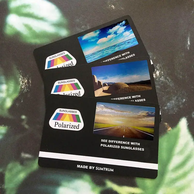 custom polarized sunglasses lens test cards