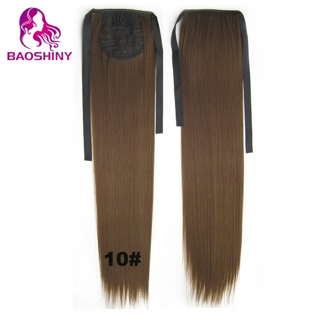
22inches Silky straight pony tail synthetic hair ponytail dark blonde ponytail hairpieces 