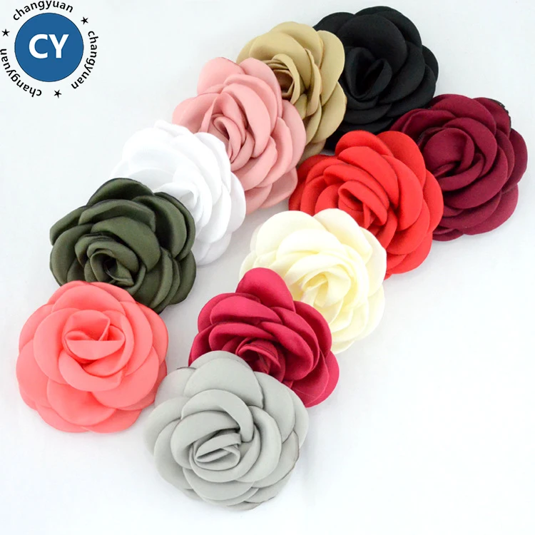 11 colors stock wholesale diy child hair bow with hairpin curling satin fabric flower ribbon bow
