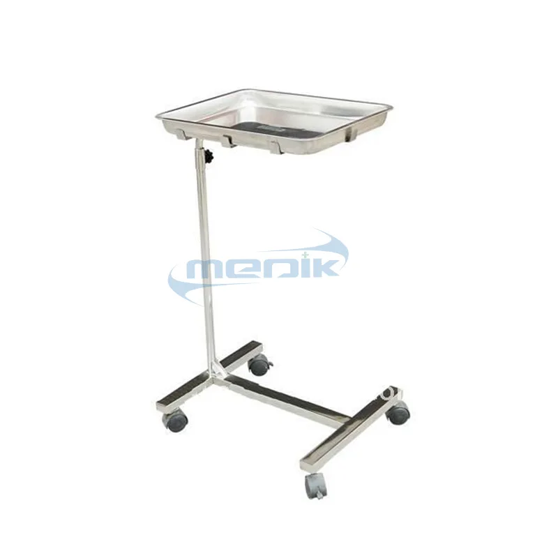 Hospital Medical Commercial 304 SS Mayo Work Instrument Prep Sorting Catering Operating Trolley Stainless Steel Surgical Table