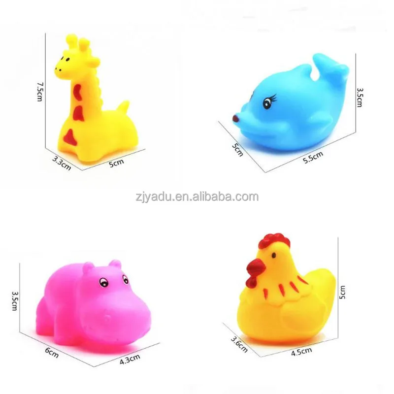 Educational Swimming Water baby Toys Colorful Soft Floating Rubber Duck Squeeze Sound Squeaky Bathing Toy For Baby Bath Toys