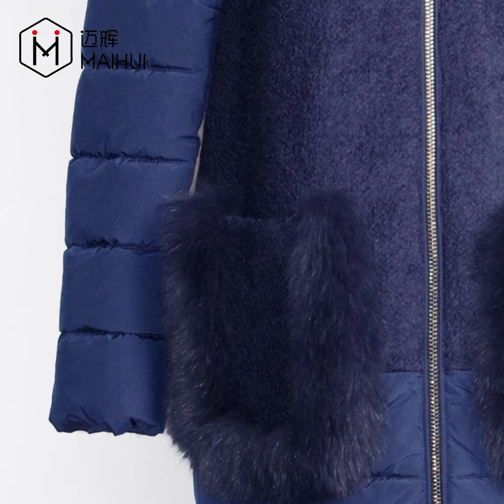 
New Design Ladies Fur Collar and Pocket Clothing Winter Padded Jackets 