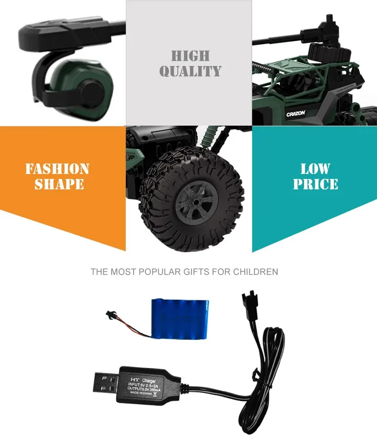 Tank toys 2.4G 1:16 phone wifi remote control car with camera