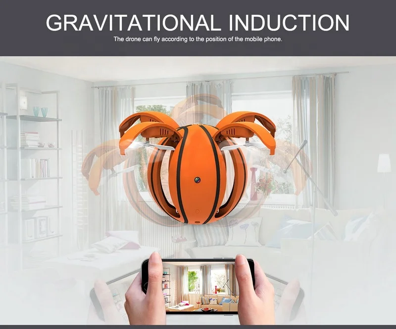 
Novel Wifi Live Video Transmission Real Time Folding Drone Basketball RC Drone FPV Camera Drone 