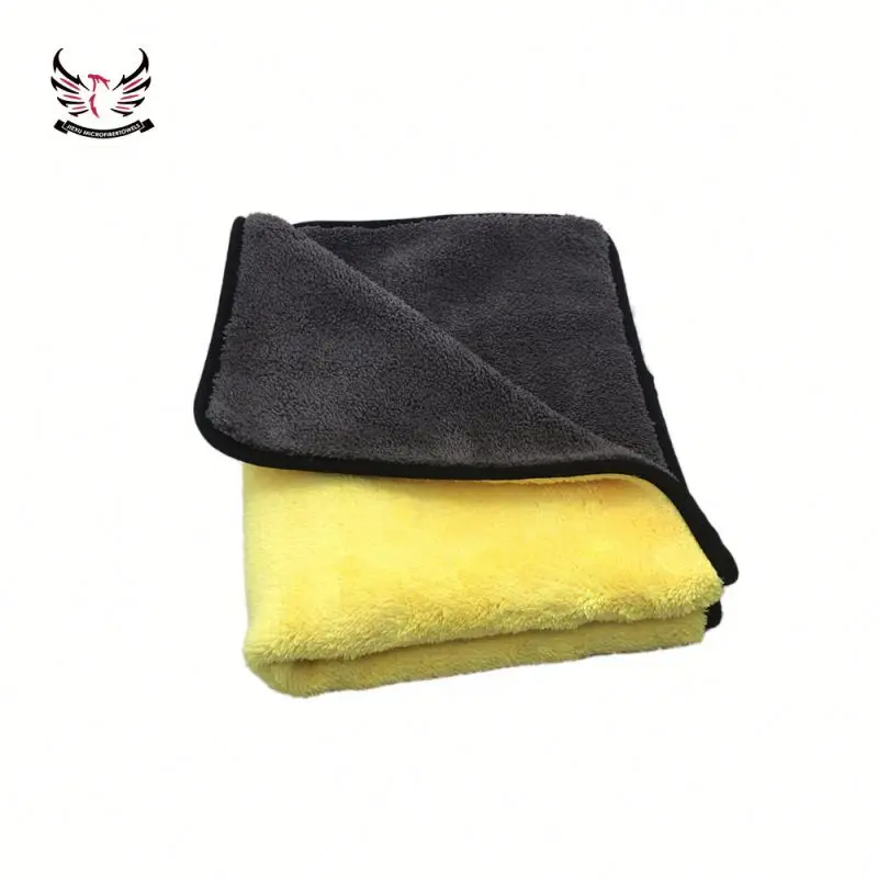 Car Towels Microfiber Drying Car Cleaning Cloth Automotive Detailing Dual Layer Wax Polishing Detailing Towel 600GSM,Orange/Gray