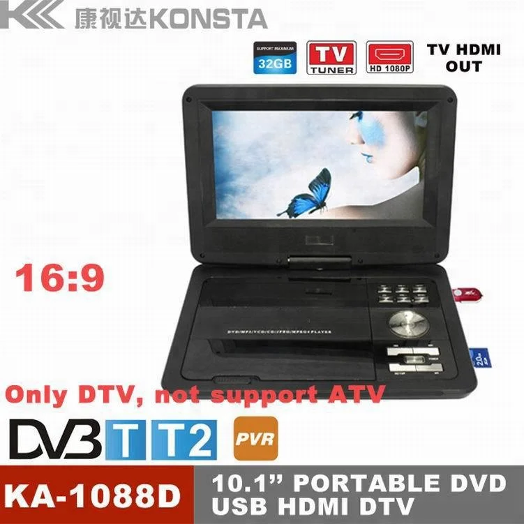 new arrival cheap portable dvd/evd player with digital tv tuner