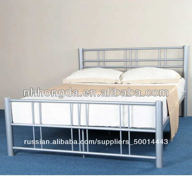 серебристый сталь двуспальная кровать для продаёи