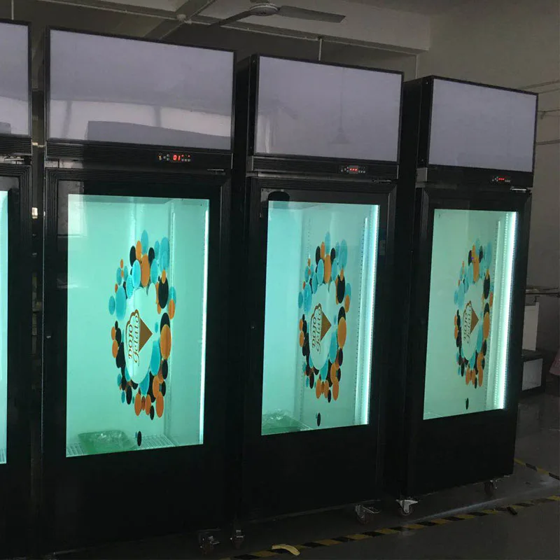 
Costom Aluminum Frame Display Transparent Lcd Fridge Glass Door 