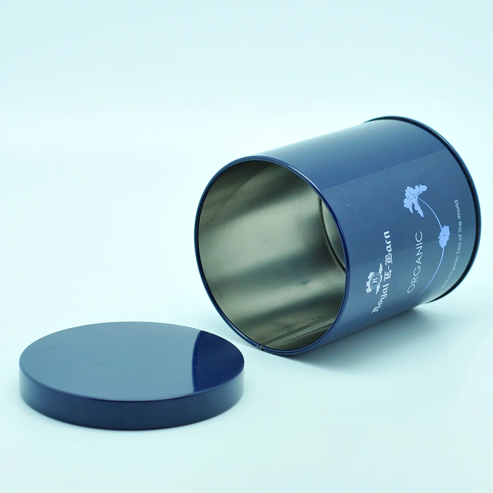 China tall round tea coffee tin box for wholesale