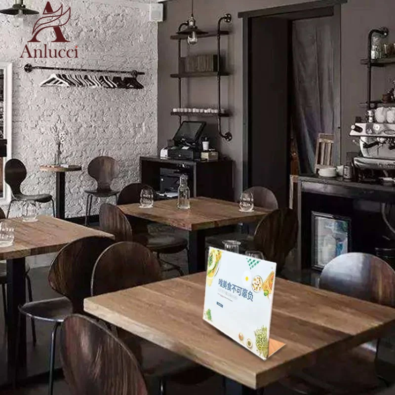 L Shape A4 A5 A6 A7 Horizontal And Vertical Type Transparent Acrylic Table Menu Price List Display Stands