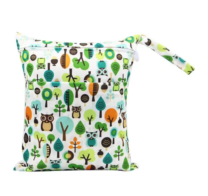 Printed Double Zipper Wet/Dry Bag Waterproof Wet Cloth Diaper