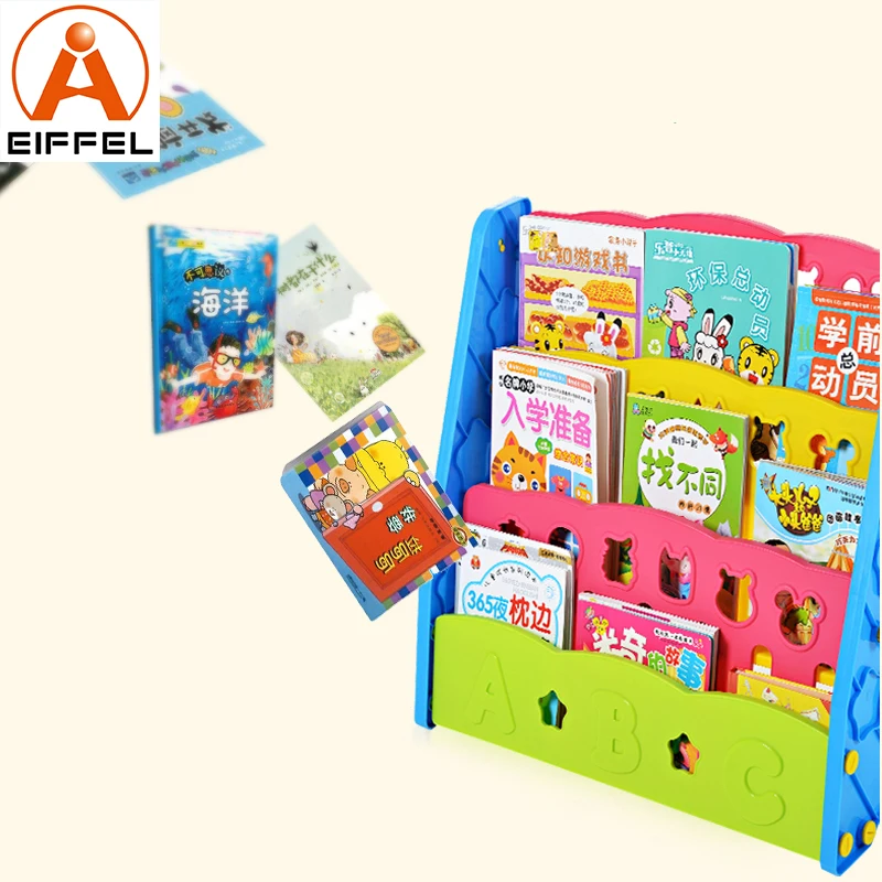 Eco-friendly One Sided Book Shelf Sturdy Painted Kids