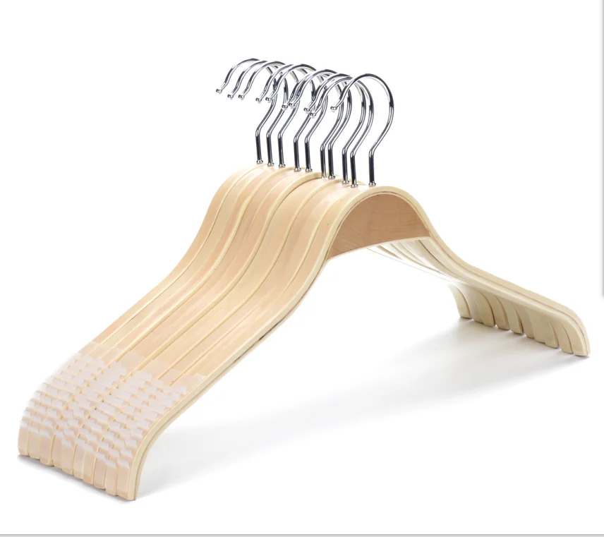 Fashion non-slip design laminated wooden hangers for shirt dress