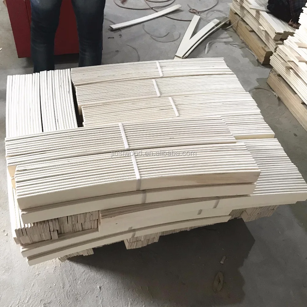 Custom bent wood bed base slat