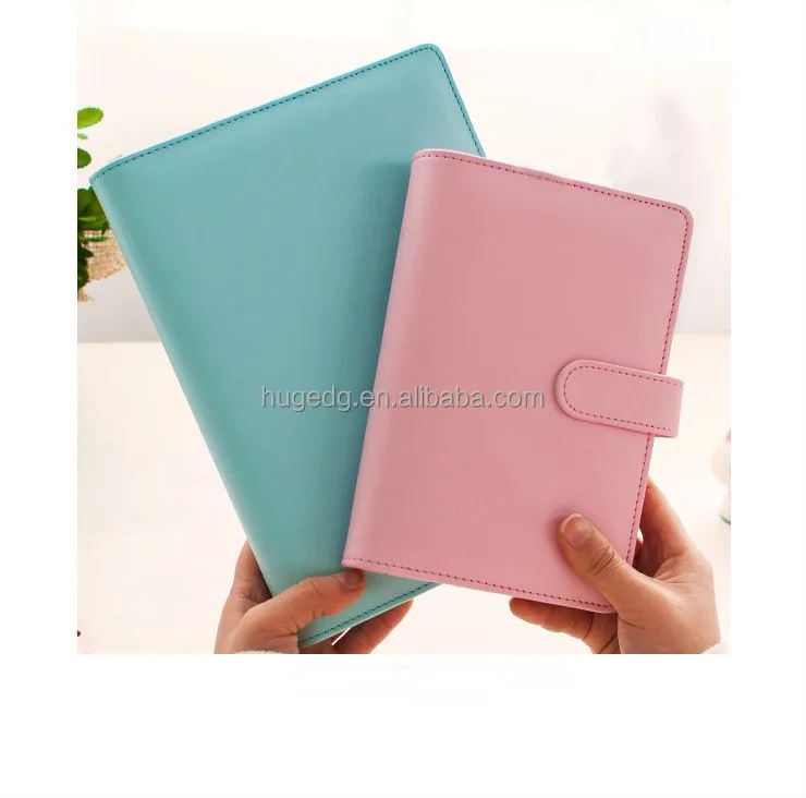 Cute fancy PU girls school notebook with colorful paper