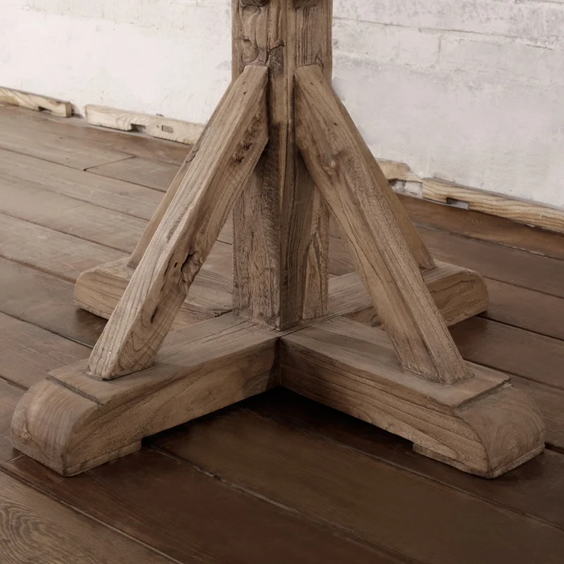 For drinking tea table Chinese traditional folk furniture simple style solid wood round furniture rustic coffee table tea table