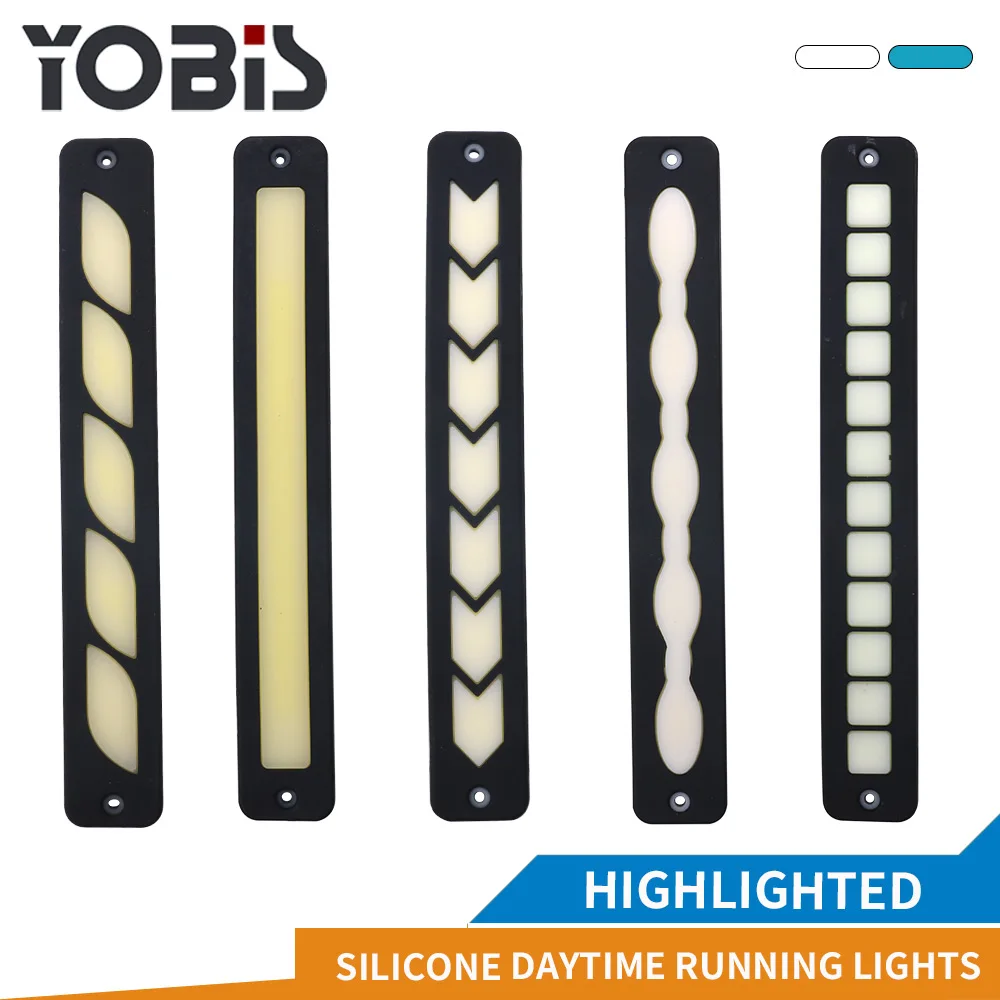 Одноцветная Гибкая автомобильная лампа Yobis, водонепроницаемое освещение для грузовика, дневные ходовые огни, светодиодные дневные ходовые огни для автомобиля, универсальные