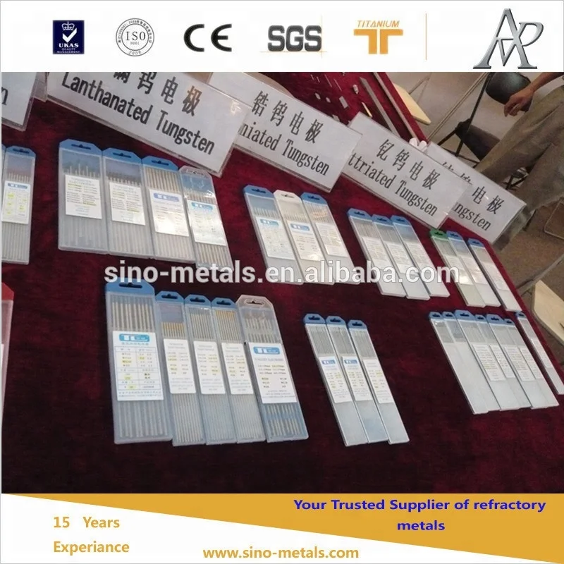 tungsten electrodes color code