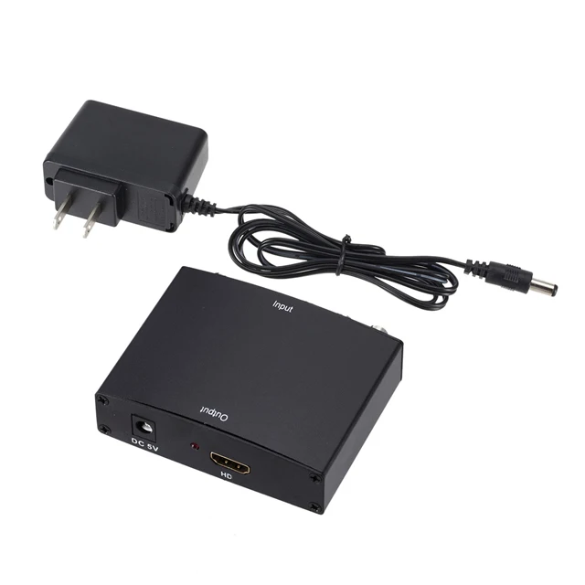 Component YPbPr R/L Audio 5 CVBS AV RCA to HDMI Converter with scaler