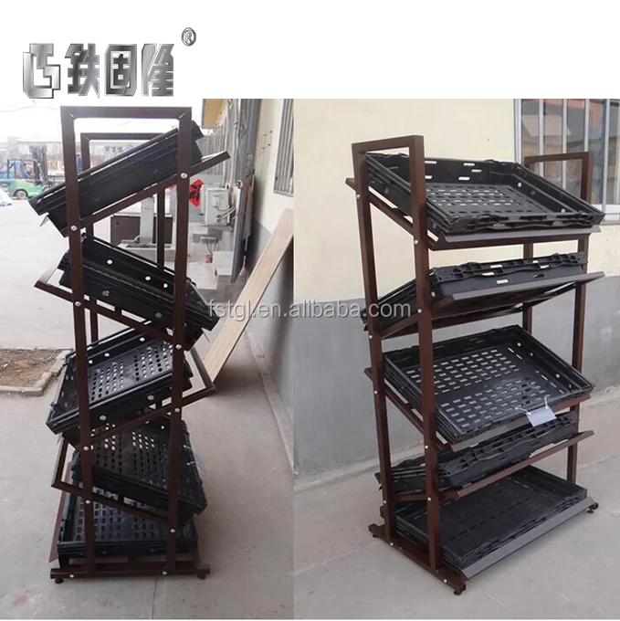 Shelf Display Rack Stand Supermarket Rack Manufacture Fruit Vegetable Pop Metal Foshan Metallic Heavy Duty Customer Size 001 TGL