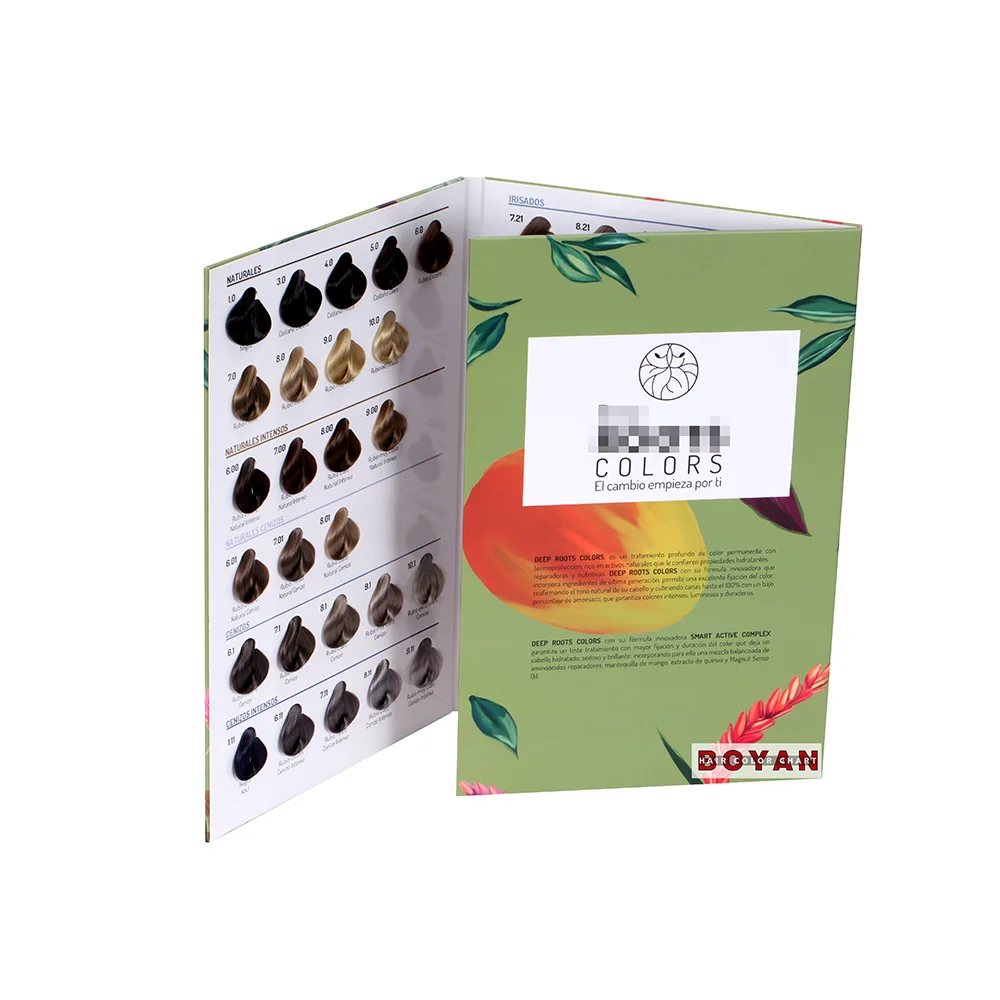 Professional hair color swatch chart to show the colors for salon