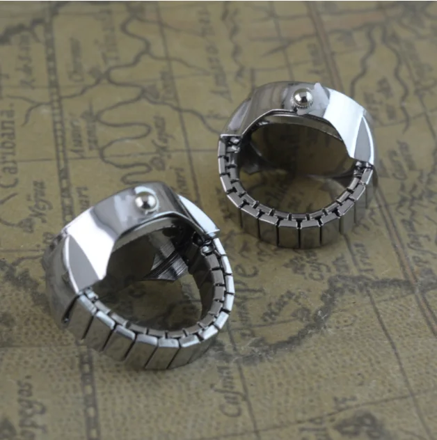 Fashion flower shape finger ring watch for women