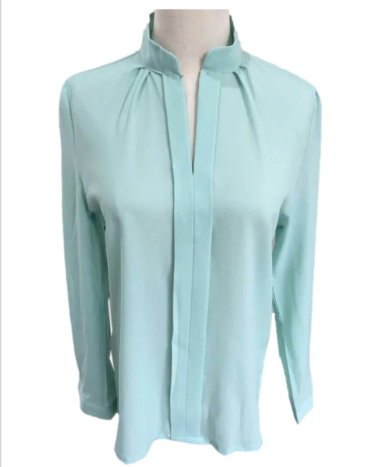 Летняя однотонная повседневная женская рубашка CUHAKCI, шифоновая блузка с длинным рукавом, женские офисные рубашки, рабочий Топ большого размера 2XL